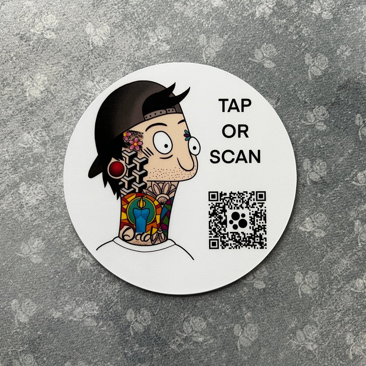 Tap Tag Samples Tap Tag Counter NFC Sign | Large Tap Sign | Sticky NFC Signs